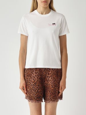 1. T-shirt donna Emilie in cotone Rosa-Bianco