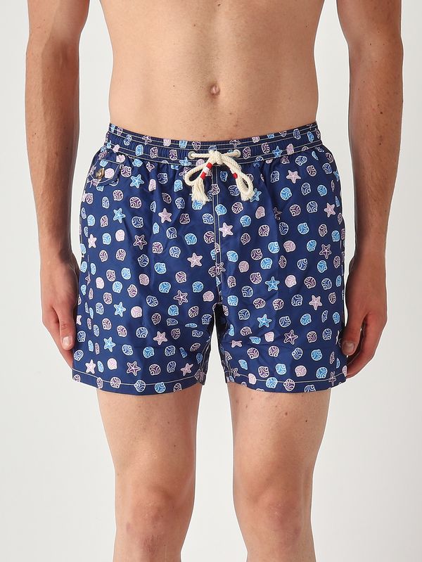 Herren-Badehose Lighting mit Aufdruck Blau MC2 Saint Barth