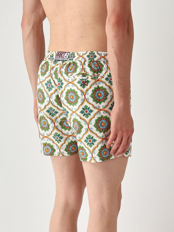 2. Herren-Badehose Lighting mit Aufdruck Majoliken MC2 Saint Barth lig0013