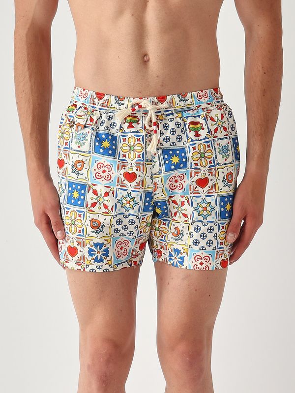 Herren-Badehose Lighting mit Aufdruck Mehrfarbig MC2 Saint Barth