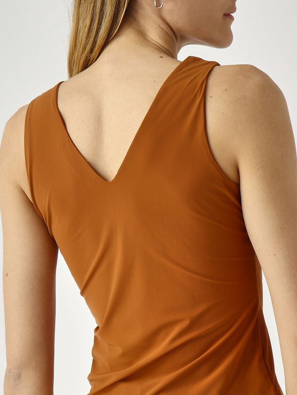 5. Damen-Tanktop aus weichem Jersey Karamell Maliparmi jp556470210