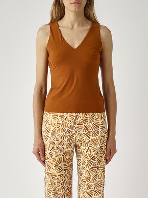 1. Damen-Tanktop aus weichem Jersey Karamell