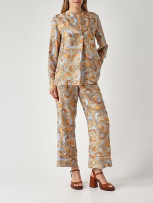 2. Women's silk shirt Leather
