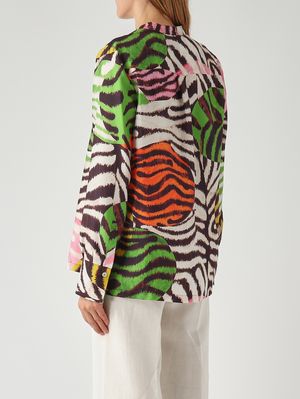 4. Seidenbluse für Damen Gestreift