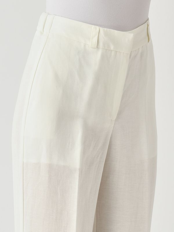 5. Women's linen and viscose trousers White Maliparmi jh803340106