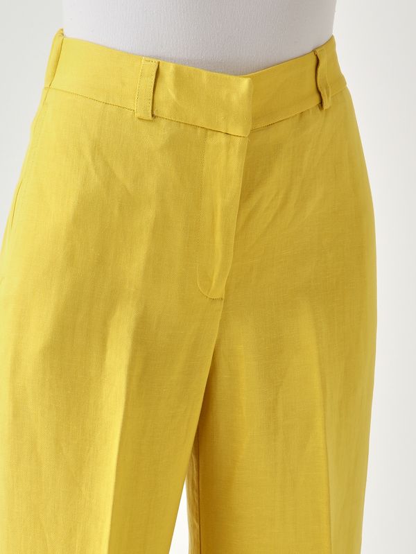 5. Women's linen and viscose trousers Yellow Maliparmi jh803340106