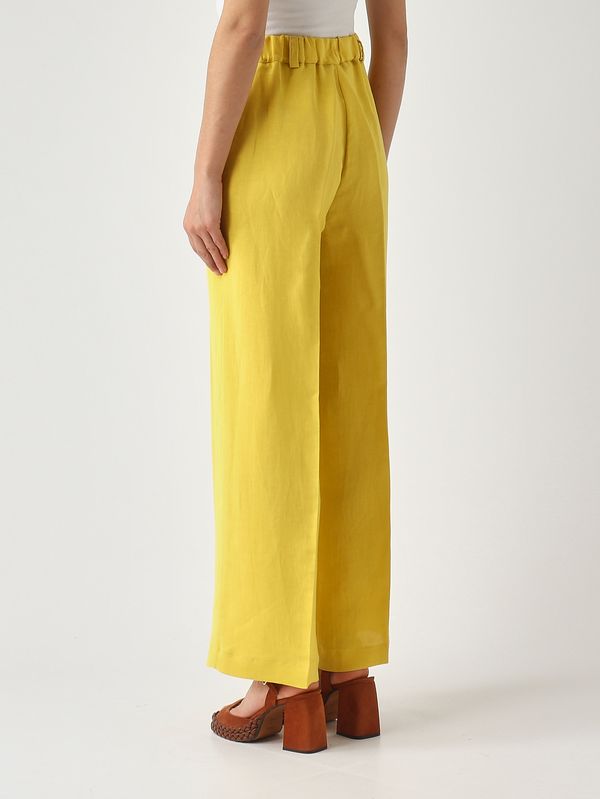 4. Women's linen and viscose trousers Yellow Maliparmi jh803340106
