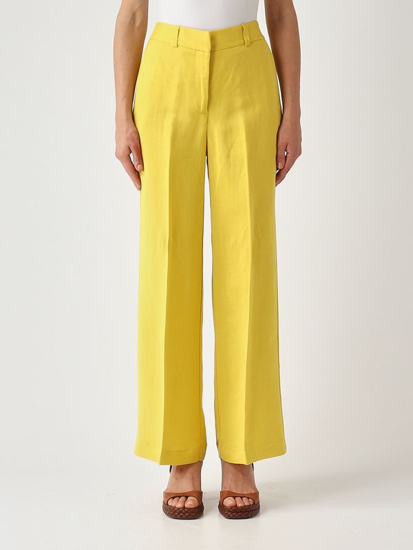 Women's linen and viscose trousers Yellow Maliparmi