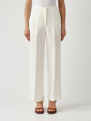 1. Women's linen and viscose trousers White