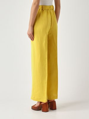 4. Women's linen and viscose trousers Yellow