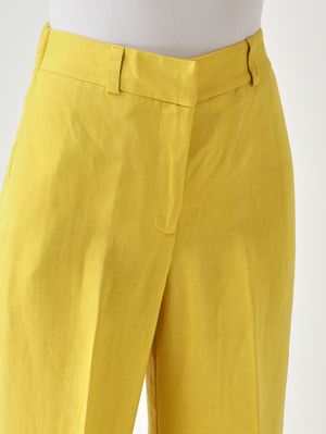 5. Women's linen and viscose trousers Yellow