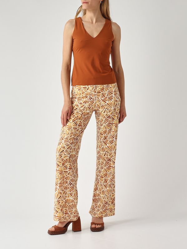 2. Damenhose aus Stretch-Jersey Gelb-Braun Maliparmi jh400970672