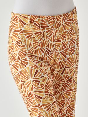 5. Damenhose aus Stretch-Jersey Gelb-Braun