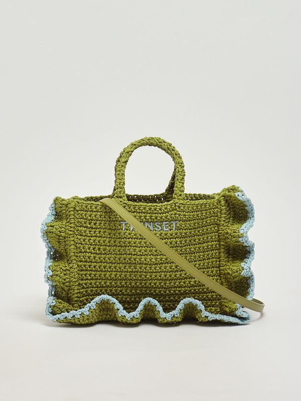 3. Borsa donna in maglia crochet Avogado Oil Twinset 261td8291