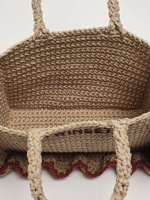 4. Bolso de mujer de crochet Cuerda-Cuero