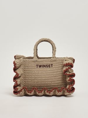 1. Bolso de mujer de crochet Cuerda-Cuero