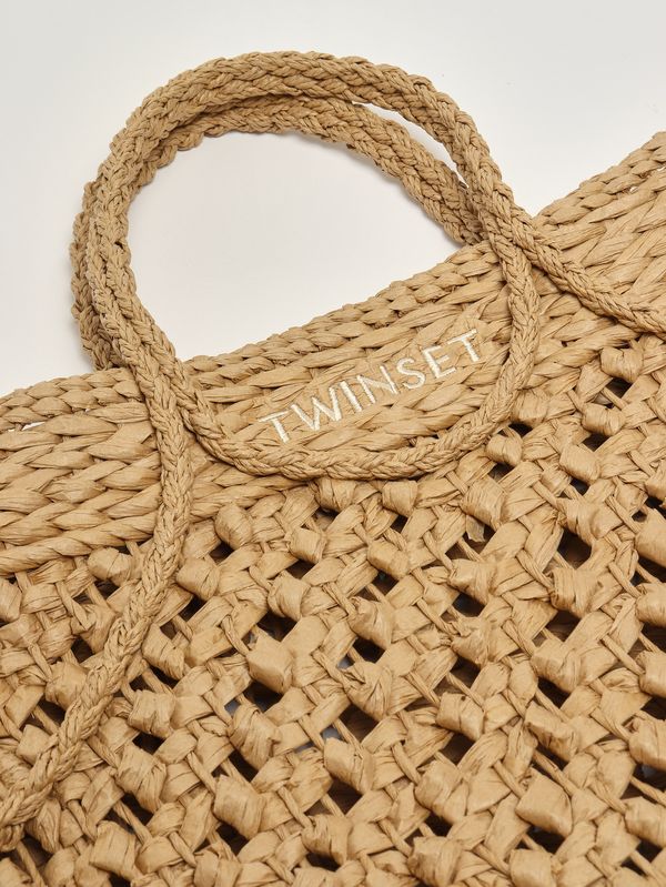 4. Damenhandtasche aus Bast Stroh Twinset 261td8580