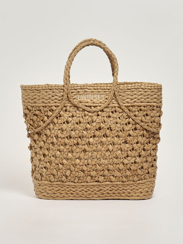 1. Damenhandtasche aus Bast Stroh Twinset 261td8580