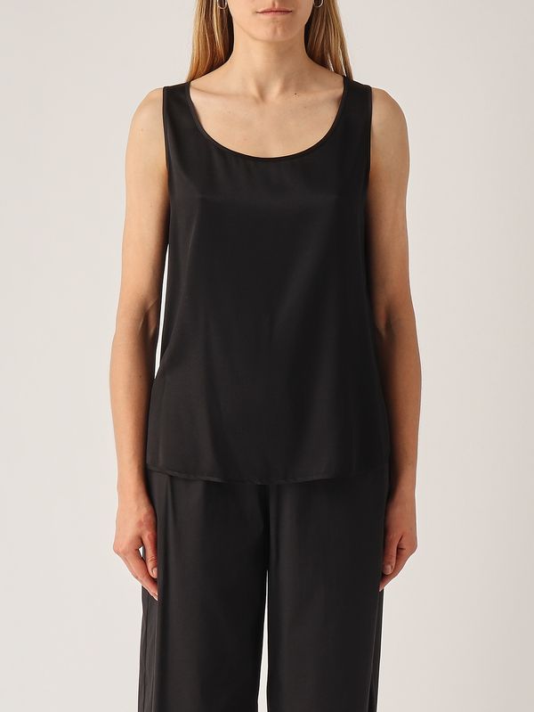 Blusa donna Pan in seta stretch Nero MM Max Mara