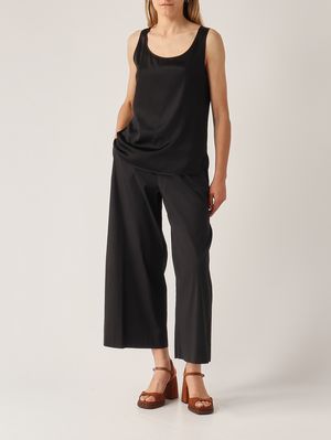2. Blusa de mujer Pan de seda elástica Negro