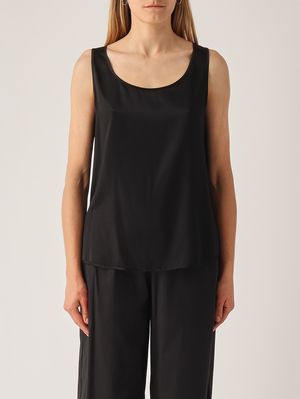 1. Blusa de mujer Pan de seda elástica Negro