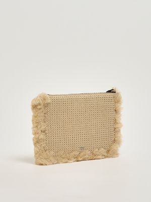 2. Bolso de mujer Flat Handle de rafia Paja y negro