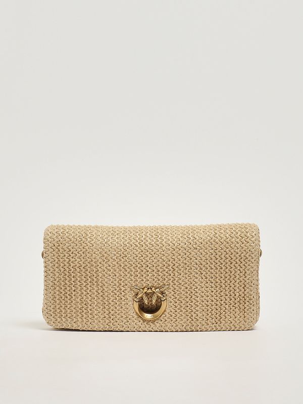 Pochette Click Soft Horizontal Classic en raphia pour femme Raphia noir Pinko