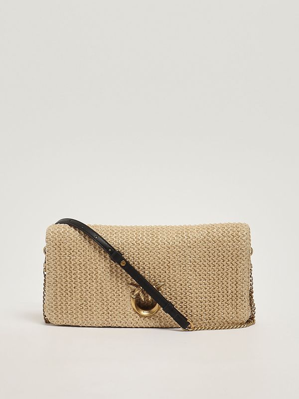 3. Borsa donna Click Soft Horizontal Classic in rafia Rafia-Nero Pinko 106022a391