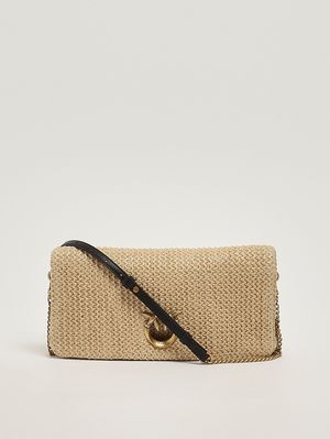 3. Borsa donna Click Soft Horizontal Classic in rafia Rafia-Nero