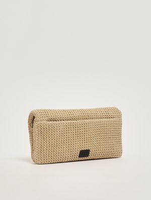 2. Borsa donna Click Soft Horizontal Classic in rafia Rafia-Nero