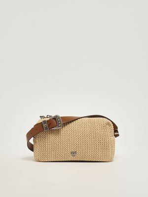 3. Borsa donna Trittico in rafia Paglia-Cuoio