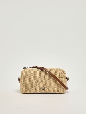 4. Borsa donna Trittico in rafia Paglia-Cuoio