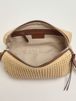 5. Borsa donna Trittico in rafia Paglia-Cuoio