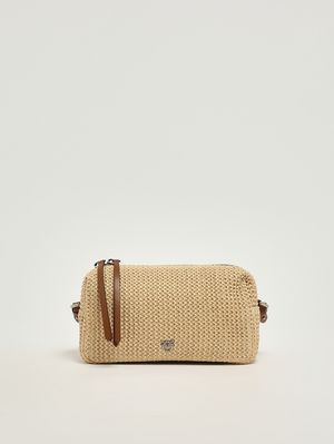 1. Borsa donna Trittico in rafia Paglia-Cuoio