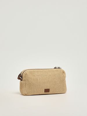 2. Borsa donna Trittico in rafia Paglia-Cuoio
