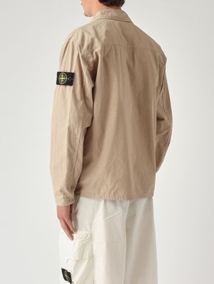 4. Overshirt uomo in cotone biologico Beige Scuro