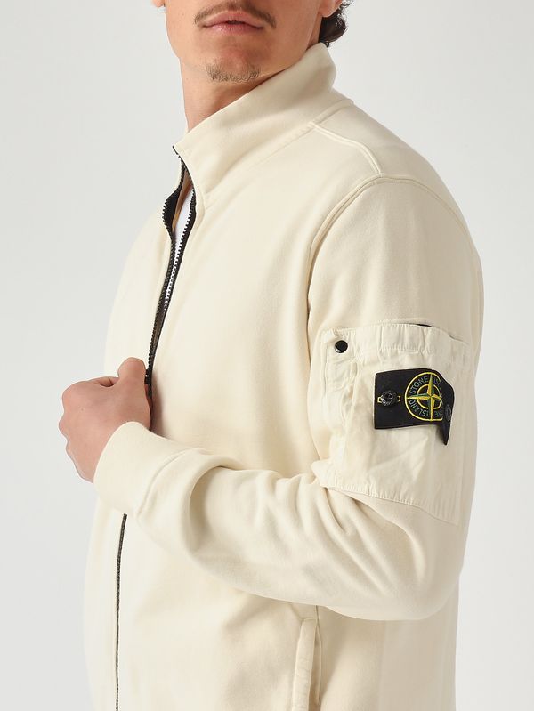 5. Sudadera de hombre de algodón Marfil Stone Island l1s156100018s0410