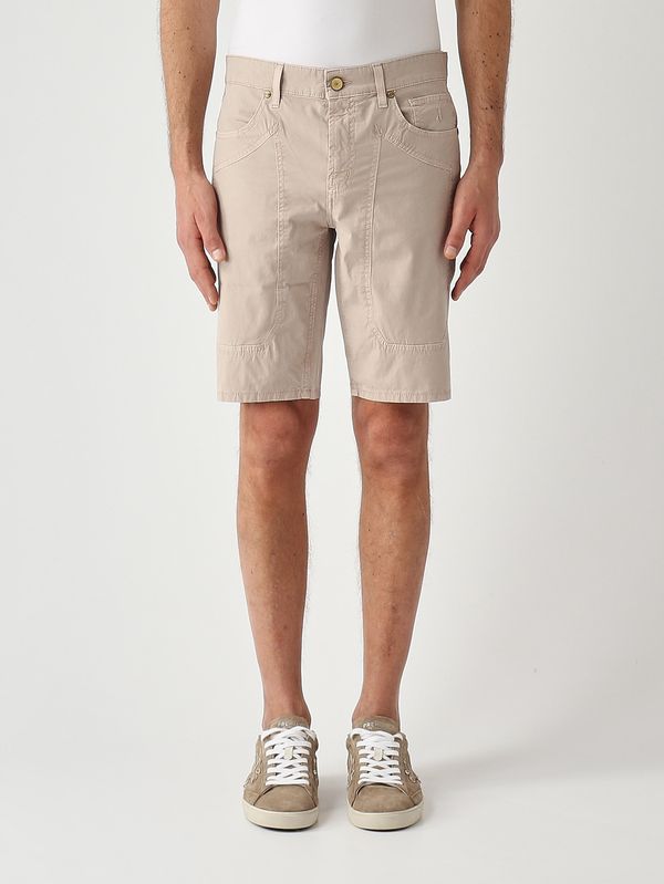Bermuda uomo Jayden in popeline di cotone stretch Beige Ash Jeckerson