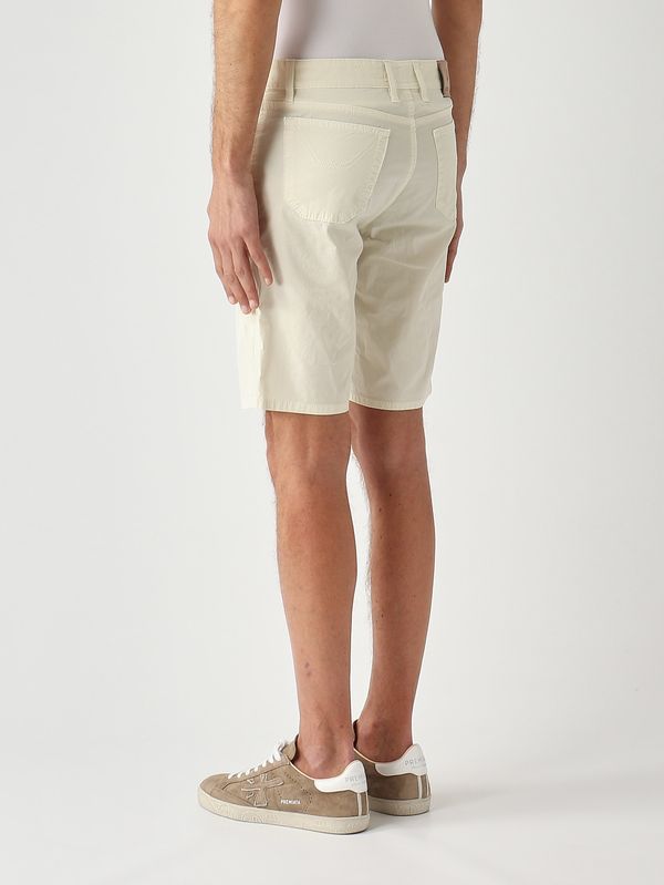 3. Bermuda uomo Jayden in popeline di cotone stretch Bianco Neve Jeckerson pe26jupbe001jayde001