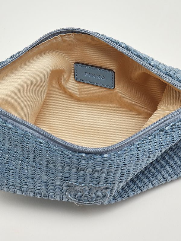 3. Bolso de mano de rafia para mujer Azul Pinko 106763a39y