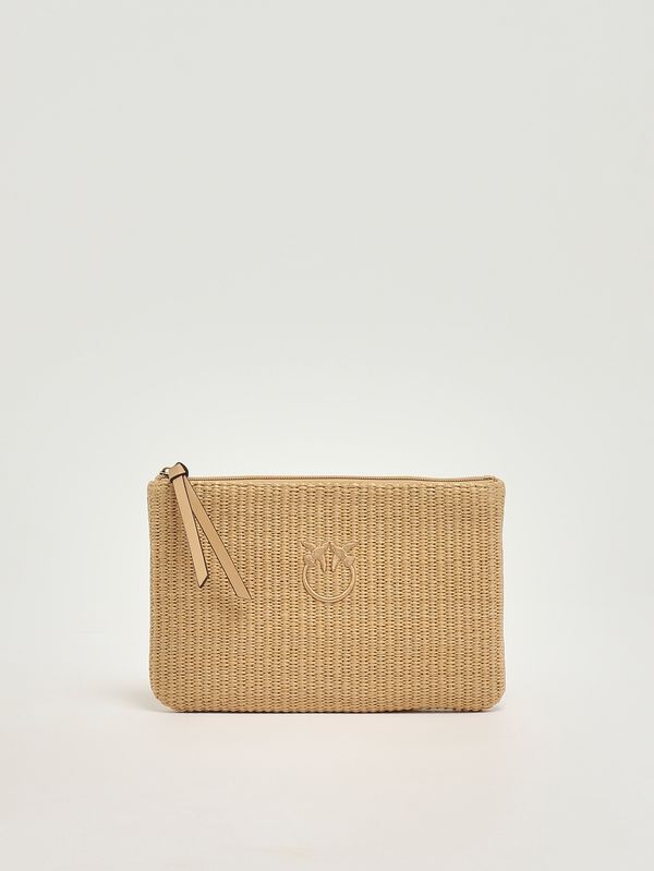Pochette en raphia pour femme Beige Pinko