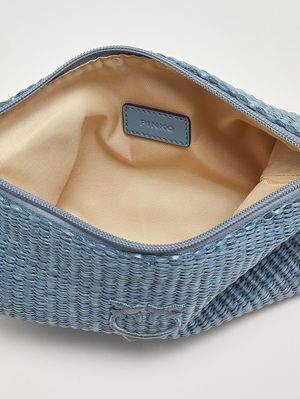 3. Bolso de mano de rafia para mujer Azul