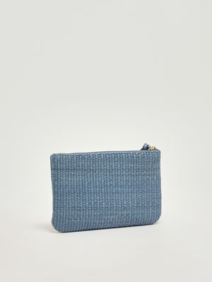 2. Bolso de mano de rafia para mujer Azul