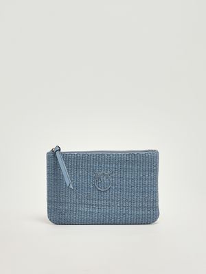 1. Bolso de mano de rafia para mujer Azul