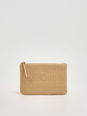 1. Pochette en raphia pour femme Beige