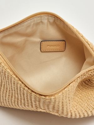 3. Pochette en raphia pour femme Beige