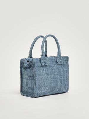 2. Sac de plage pour femme en raphia Bleu