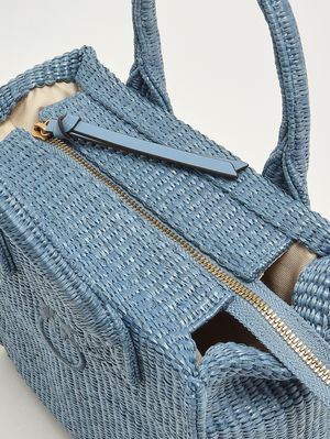 4. Sac de plage pour femme en raphia Bleu