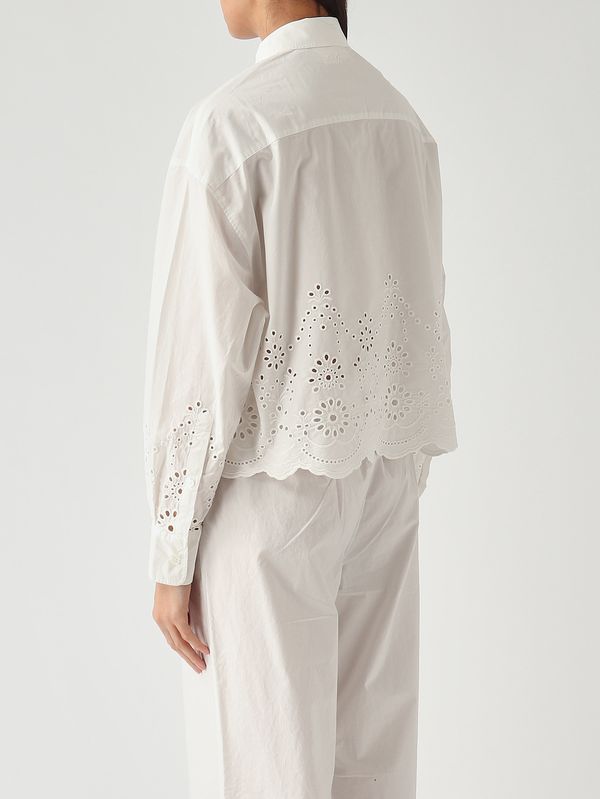 4. Camisa de mujer Oriane de algodón Sangallo Morris Flower Embry 0 MC2 Saint Barth one0001