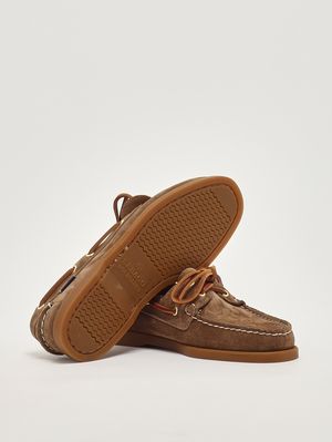 4. Mocassino uomo Docksides Portland Artisan Ox in pelle scamosciata Tabacco